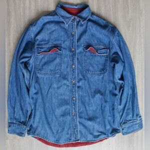 Eddie Bauer Women's M Blue Denim Lined Western Cowgirl Rodeo Made In USA